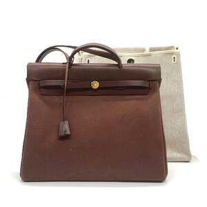 Hermes Herbag Toile And Leather Mm #255772H14B